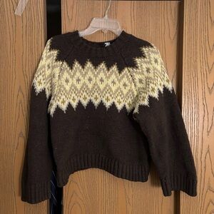 H&M Brown Jacquard-knit Sweater
